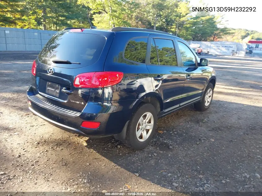 2009 HYUNDAI SANTA FE VIN 5NMSG13D59H232292 — фото 4