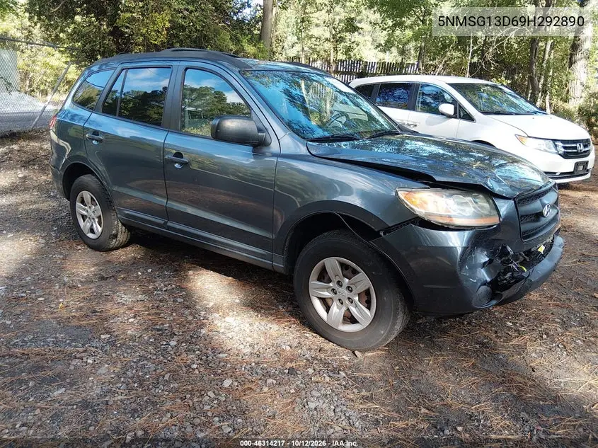 HYUNDAI SANTA FE 2009, VIN 5NMSG13D69H292890