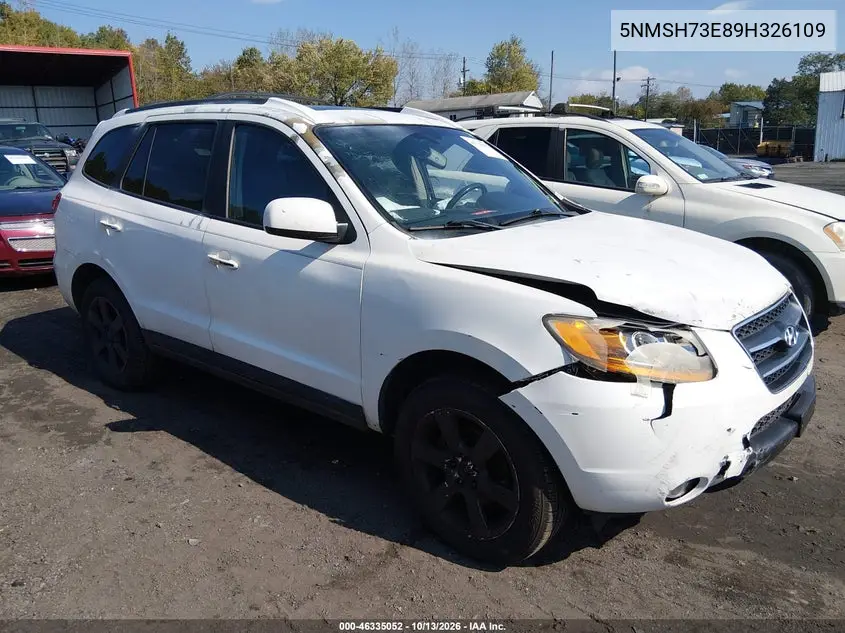 HYUNDAI SANTA FE 2009, VIN 5NMSH73E89H326109