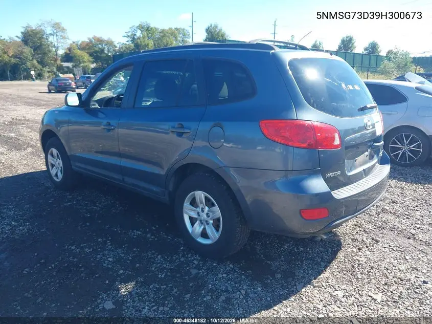 2009 HYUNDAI SANTA FE VIN 5NMSG73D39H300673 — фото 3