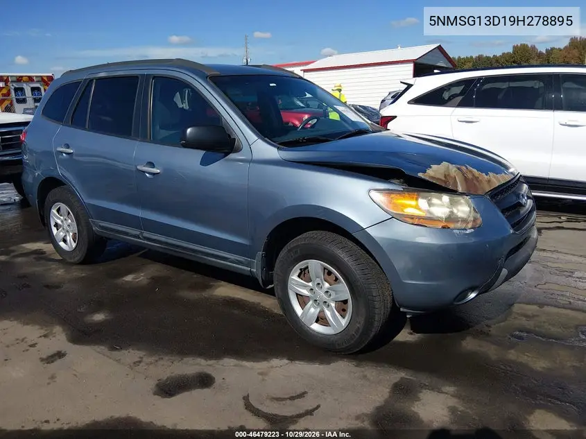 HYUNDAI SANTA FE 2009, VIN 5NMSG13D19H278895