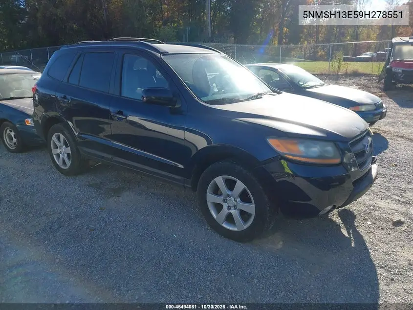 HYUNDAI SANTA FE 2009, VIN 5NMSH13E59H278551