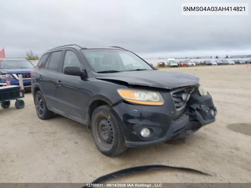 HYUNDAI SANTA FE 2010, VIN 5NMSG4AG3AH414821