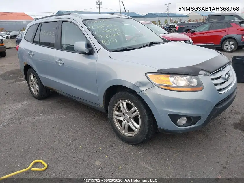 HYUNDAI SANTA FE 2010, VIN 5NMSG3AB1AH368968