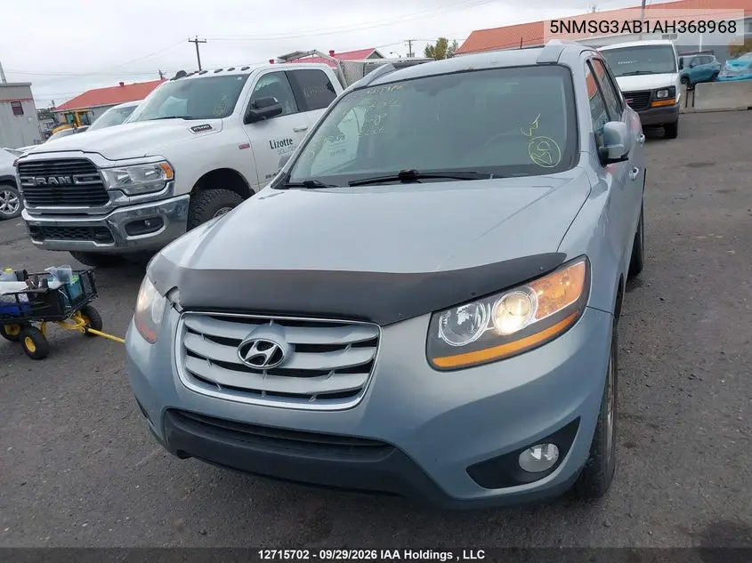 2010 HYUNDAI SANTA FE VIN 5NMSG3AB1AH368968 — фото 12