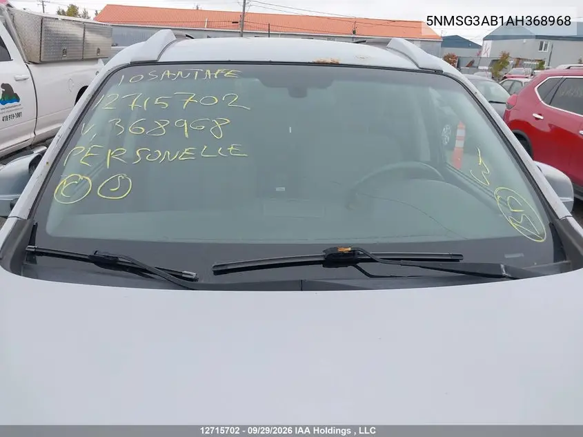 2010 HYUNDAI SANTA FE VIN 5NMSG3AB1AH368968 — фото 17