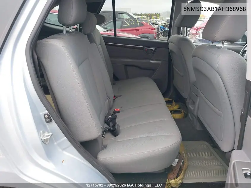2010 HYUNDAI SANTA FE VIN 5NMSG3AB1AH368968 — фото 8