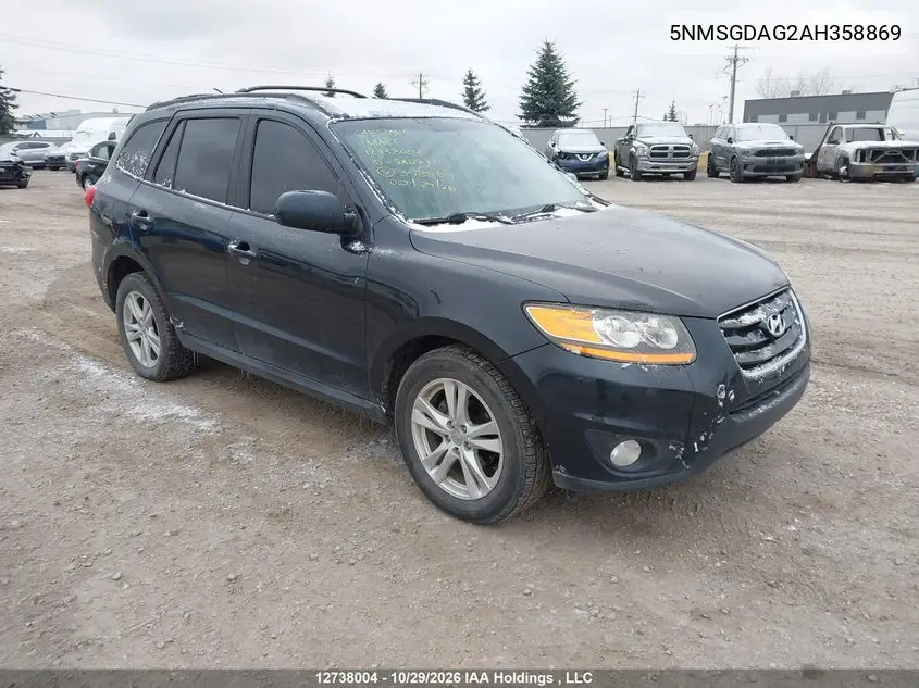 HYUNDAI SANTA FE 2010, VIN 5NMSGDAG2AH358869