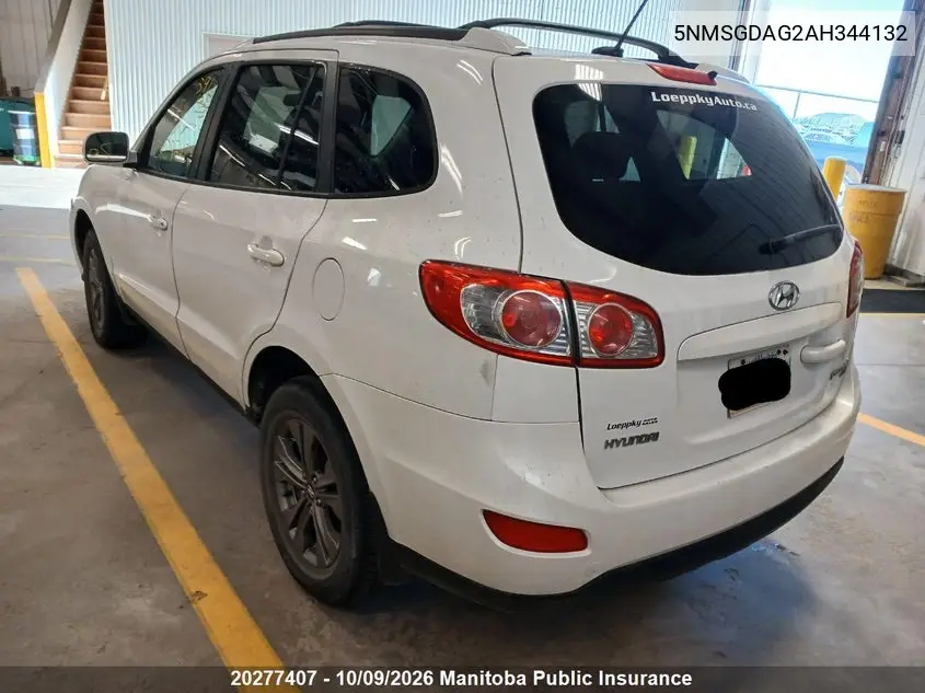 2010 HYUNDAI SANTA FE VIN 5NMSGDAG2AH344132 — фото 4