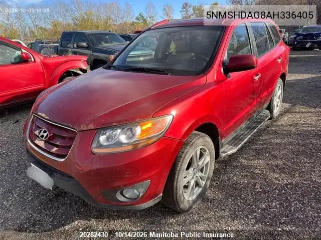 2010 HYUNDAI SANTA FE VIN 5NMSHDAG8AH336405 — фото 2