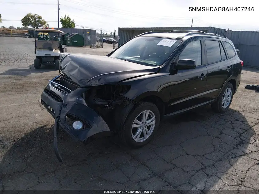 2010 HYUNDAI SANTA FE VIN 5NMSHDAG8AH407246 — фото 2