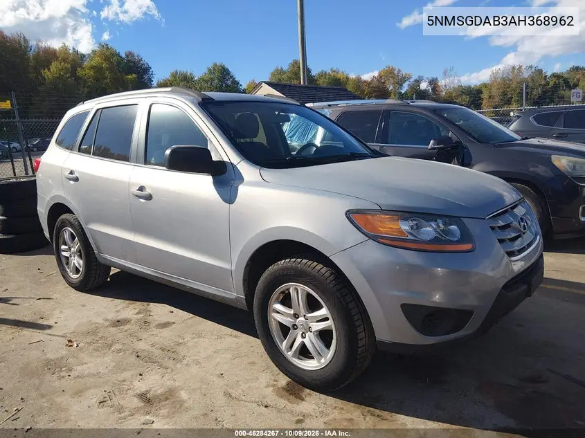 HYUNDAI SANTA FE 2010, VIN 5NMSGDAB3AH368962