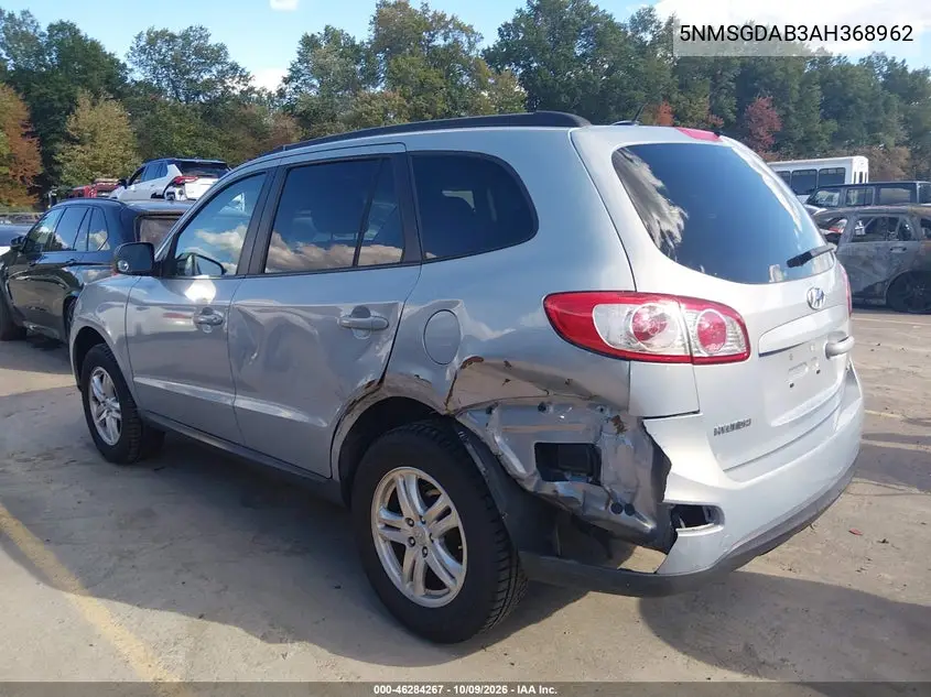2010 HYUNDAI SANTA FE VIN 5NMSGDAB3AH368962 — фото 3