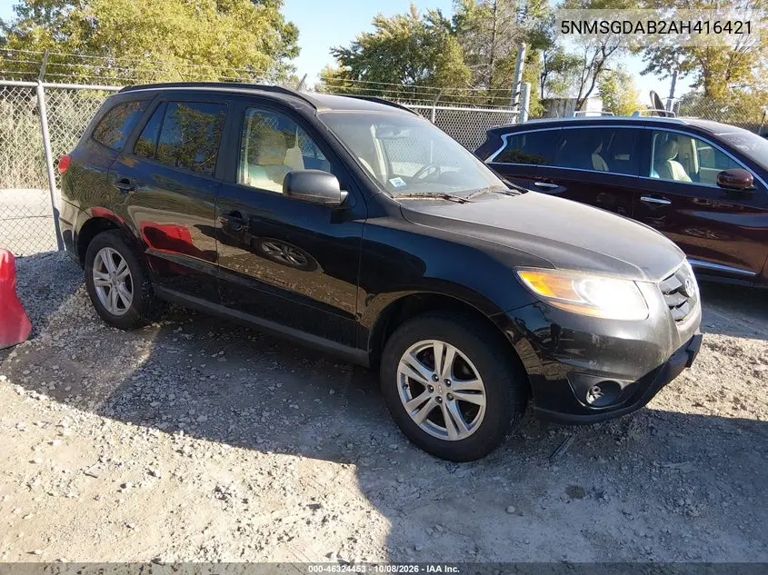HYUNDAI SANTA FE 2010, VIN 5NMSGDAB2AH416421