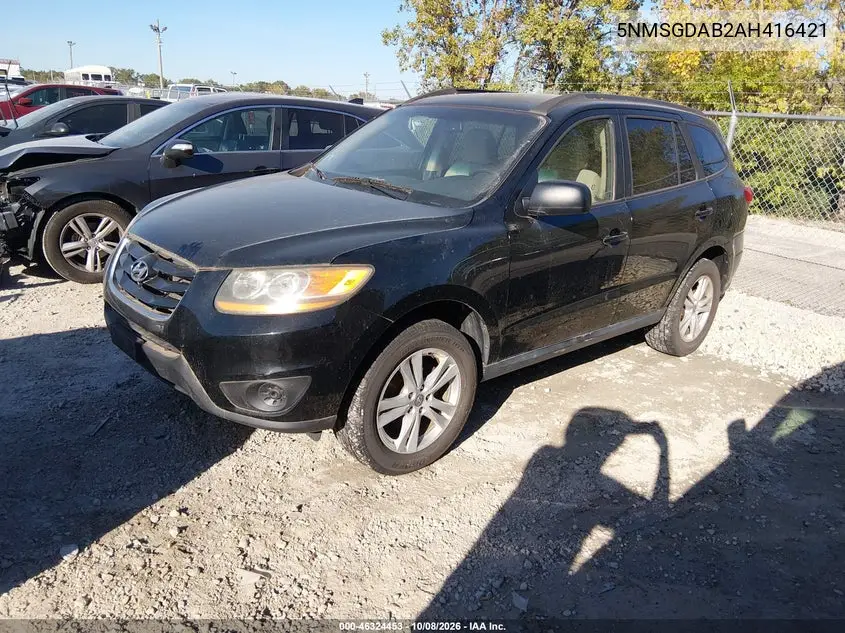 2010 HYUNDAI SANTA FE VIN 5NMSGDAB2AH416421 — фото 2