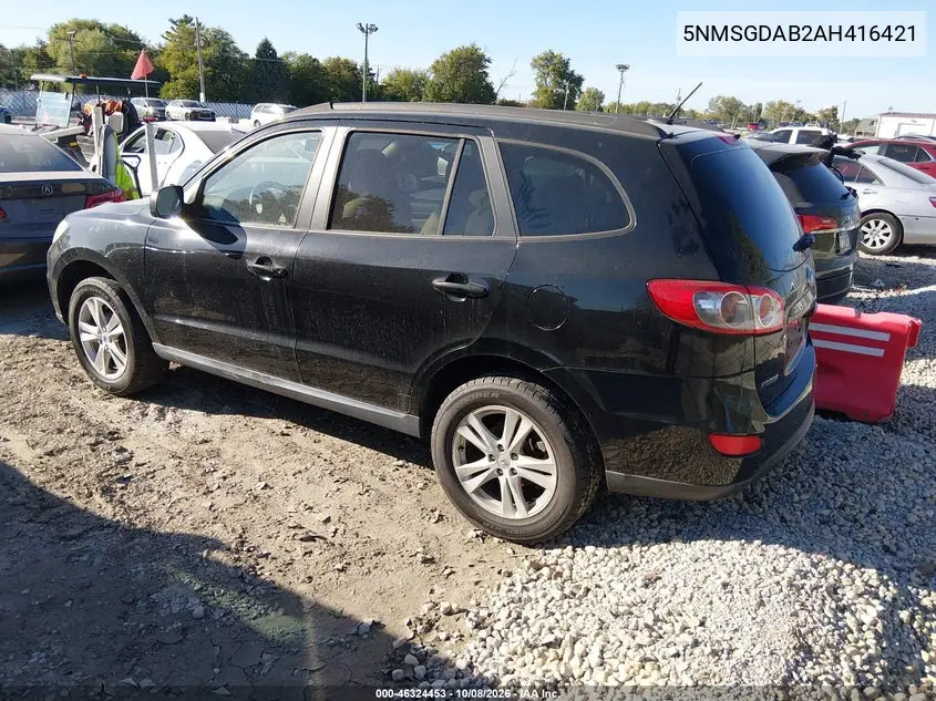 2010 HYUNDAI SANTA FE VIN 5NMSGDAB2AH416421 — фото 3