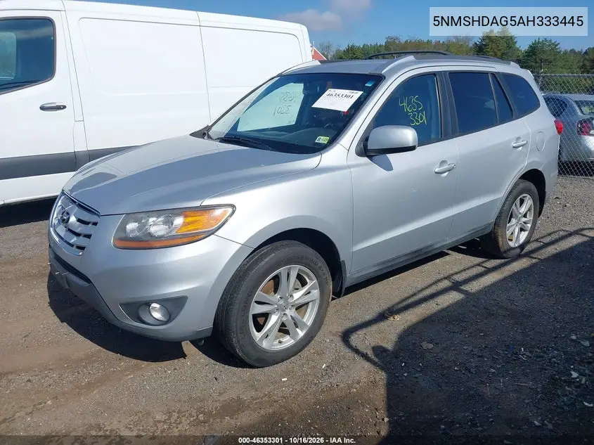 2010 HYUNDAI SANTA FE VIN 5NMSHDAG5AH333445 — фото 2
