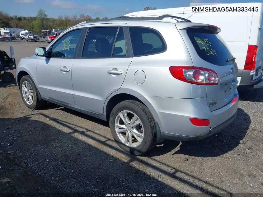 2010 HYUNDAI SANTA FE VIN 5NMSHDAG5AH333445 — фото 3