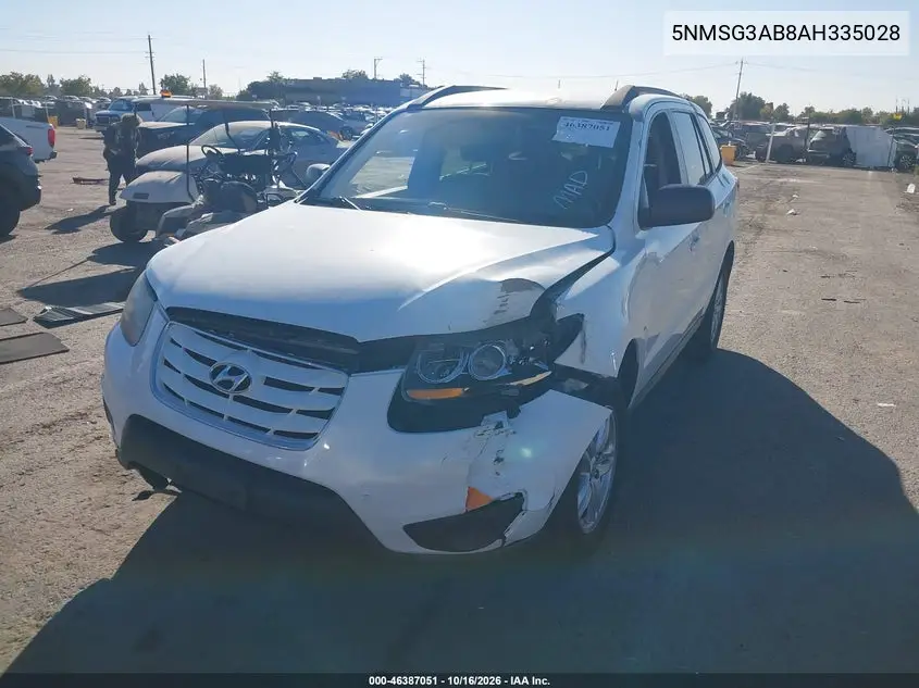 2010 HYUNDAI SANTA FE VIN 5NMSG3AB8AH335028 — фото 2