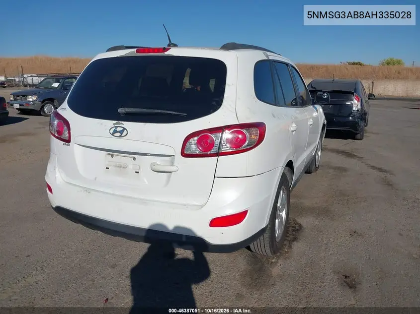 2010 HYUNDAI SANTA FE VIN 5NMSG3AB8AH335028 — фото 4