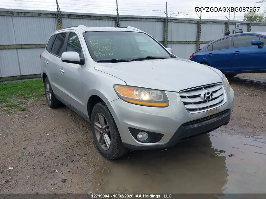 HYUNDAI SANTA FE 2011, VIN 5XYZGDAGXBG087957