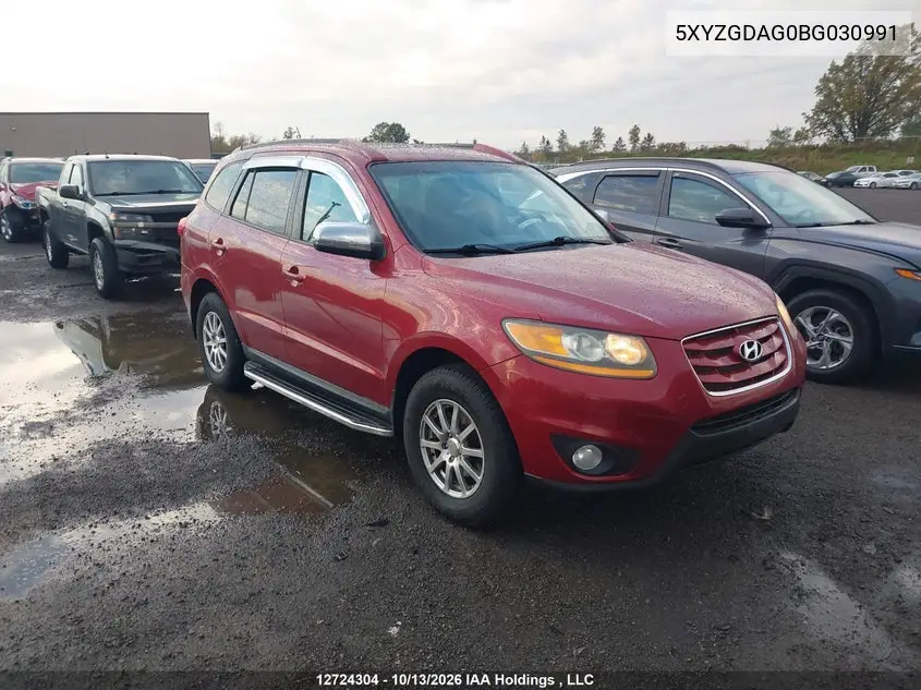 HYUNDAI SANTA FE 2011, VIN 5XYZGDAG0BG030991