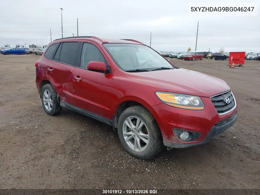 HYUNDAI SANTA FE 2011, VIN 5XYZHDAG9BG046247