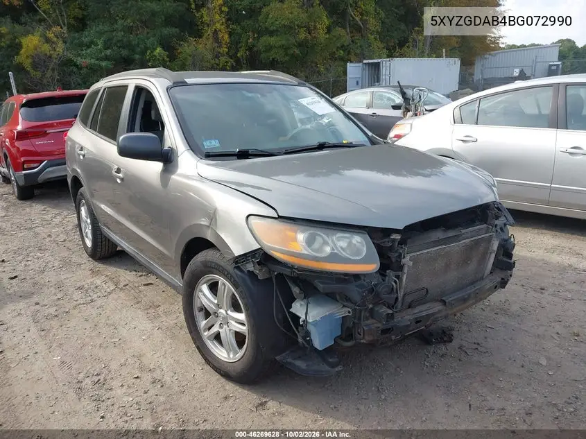 HYUNDAI SANTA FE 2011, VIN 5XYZGDAB4BG072990