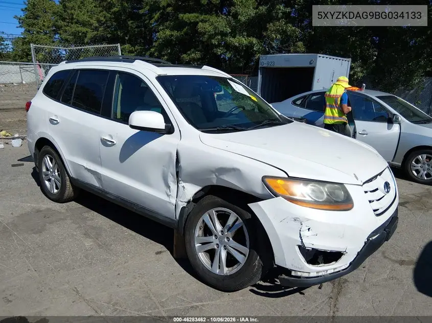 HYUNDAI SANTA FE 2011, VIN 5XYZKDAG9BG034133