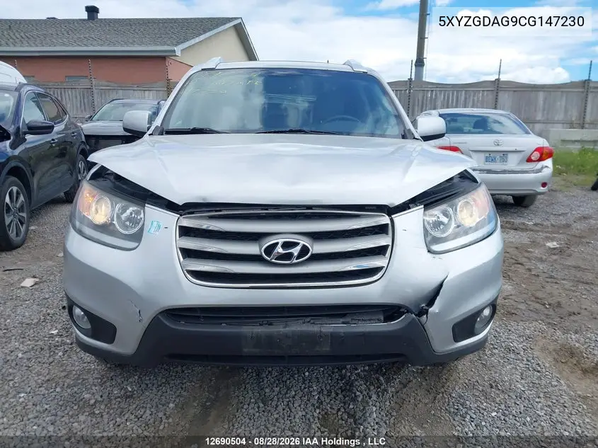 2012 HYUNDAI SANTA FE VIN 5XYZGDAG9CG147230 — фото 12