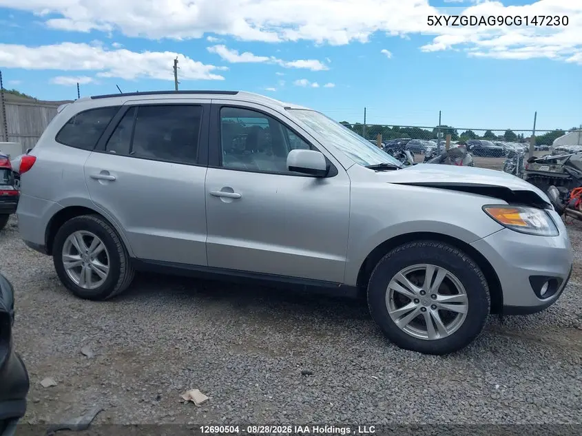 2012 HYUNDAI SANTA FE VIN 5XYZGDAG9CG147230 — фото 13
