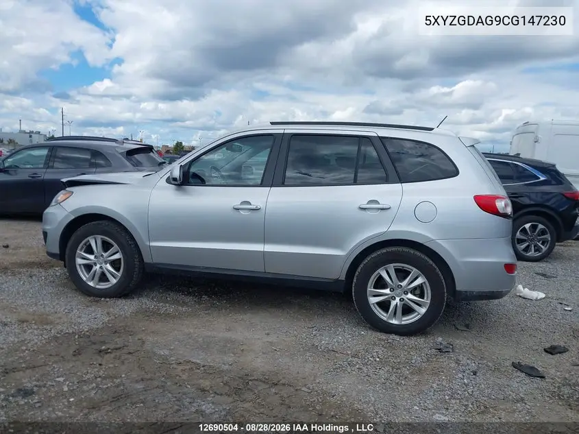 2012 HYUNDAI SANTA FE VIN 5XYZGDAG9CG147230 — фото 14