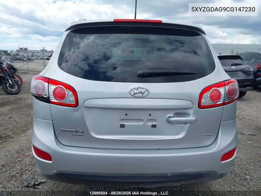 2012 HYUNDAI SANTA FE VIN 5XYZGDAG9CG147230 — фото 16