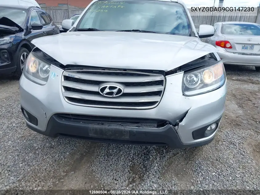 2012 HYUNDAI SANTA FE VIN 5XYZGDAG9CG147230 — фото 6