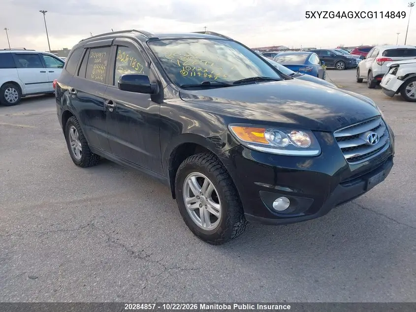 HYUNDAI SANTA FE 2012, VIN 5XYZG4AGXCG114849
