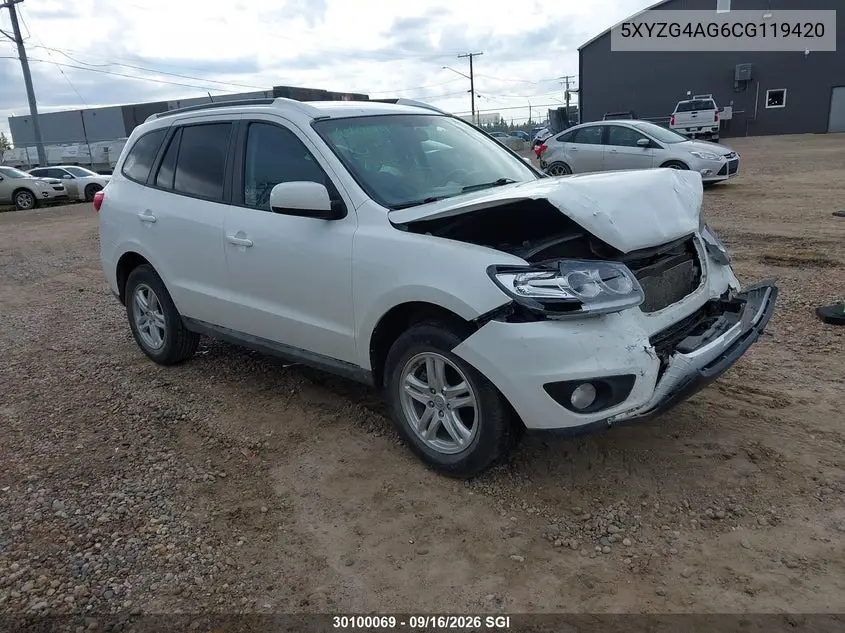 HYUNDAI SANTA FE 2012, VIN 5XYZG4AG6CG119420