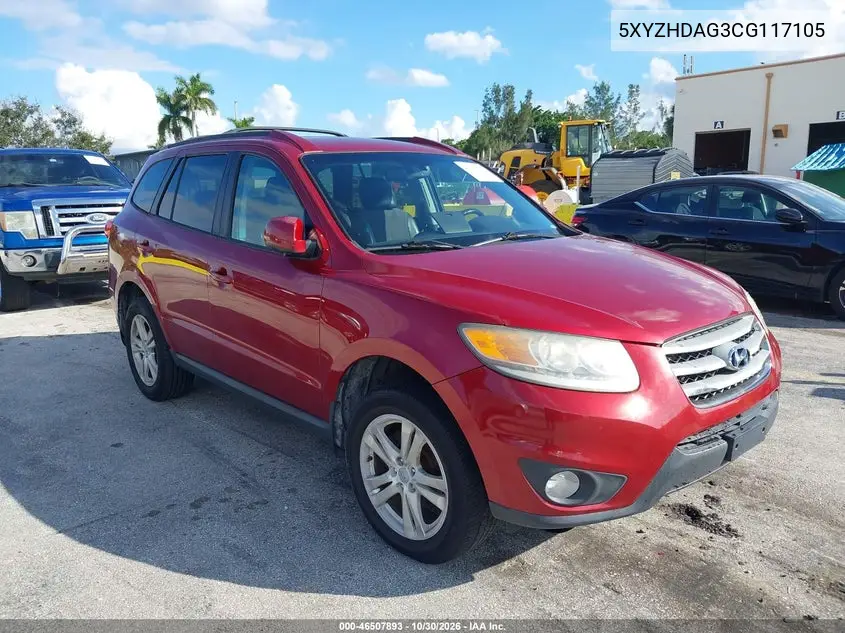 HYUNDAI SANTA FE 2012, VIN 5XYZHDAG3CG117105