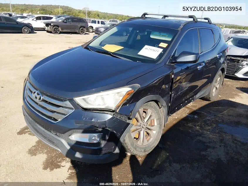 2013 HYUNDAI SANTA FE VIN 5XYZUDLB2DG103954 — фото 2