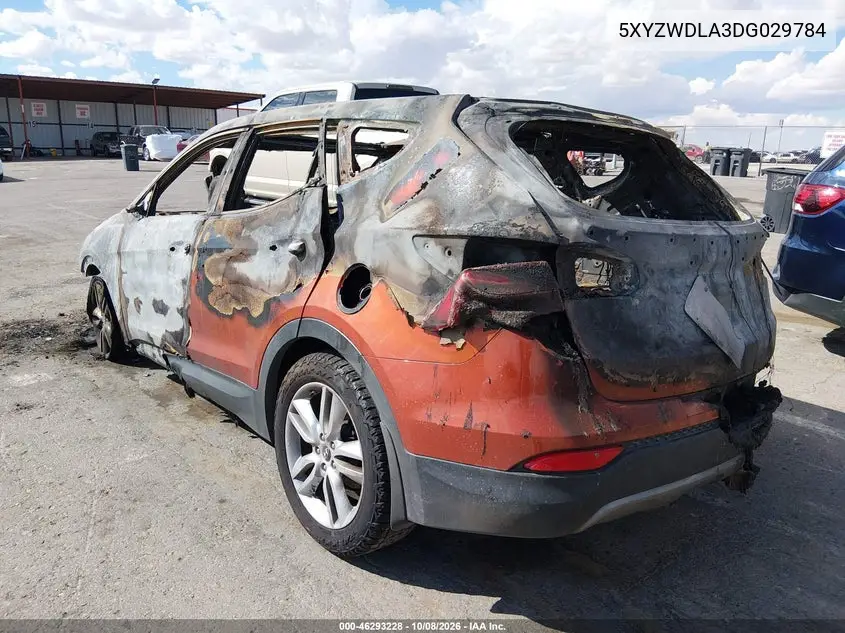 2013 HYUNDAI SANTA FE VIN 5XYZWDLA3DG029784 — фото 3