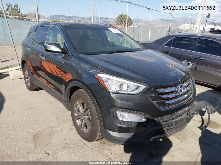 HYUNDAI SANTA FE 2013, VIN 5XYZU3LB4DG111662
