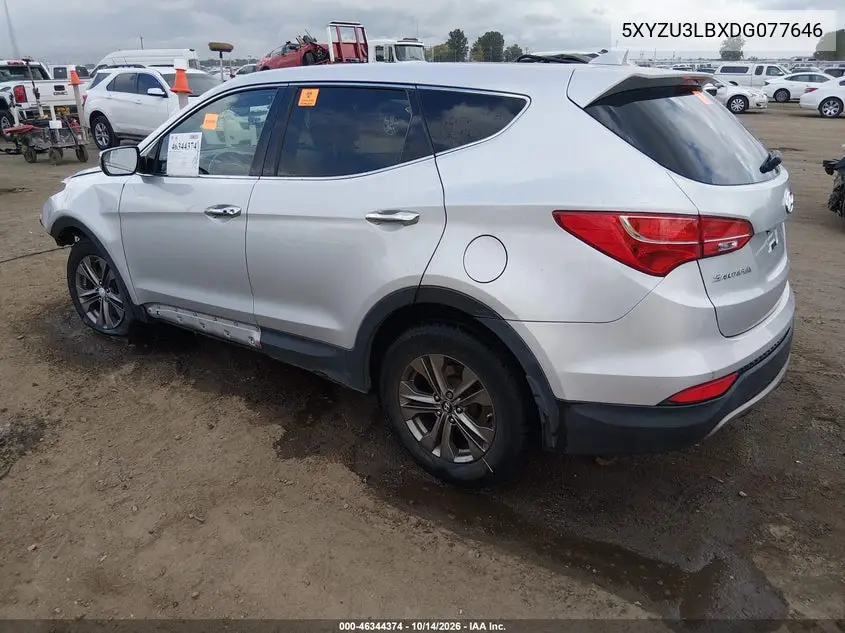 2013 HYUNDAI SANTA FE VIN 5XYZU3LBXDG077646 — фото 3
