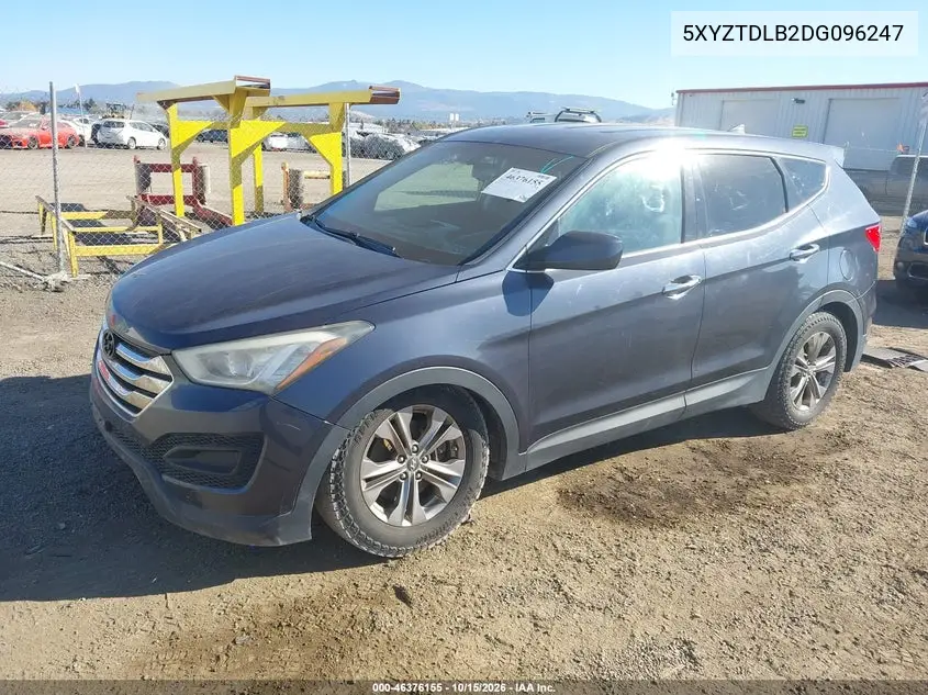 2013 HYUNDAI SANTA FE VIN 5XYZTDLB2DG096247 — фото 2