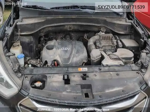 2014 HYUNDAI SANTA FE VIN 5XYZUDLB9EG171539 — фото 10