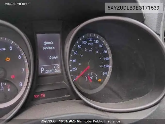 2014 HYUNDAI SANTA FE VIN 5XYZUDLB9EG171539 — фото 7