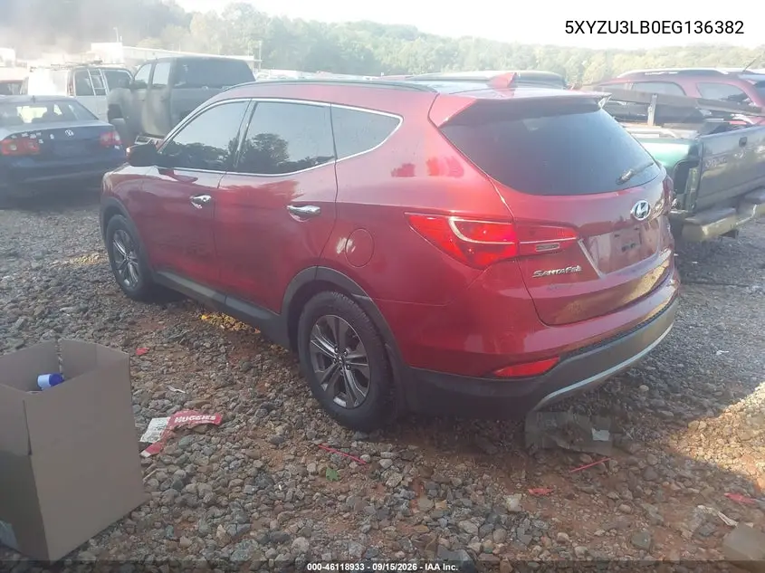 2014 HYUNDAI SANTA FE VIN 5XYZU3LB0EG136382 — фото 3