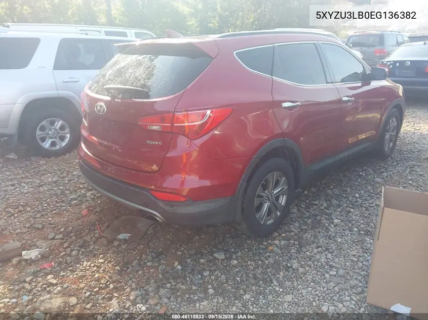 2014 HYUNDAI SANTA FE VIN 5XYZU3LB0EG136382 — фото 4