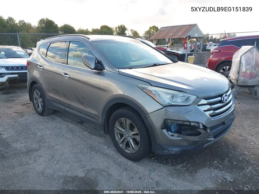 HYUNDAI SANTA FE 2014, VIN 5XYZUDLB9EG151839