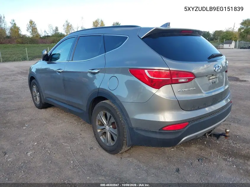 2014 HYUNDAI SANTA FE VIN 5XYZUDLB9EG151839 — фото 3