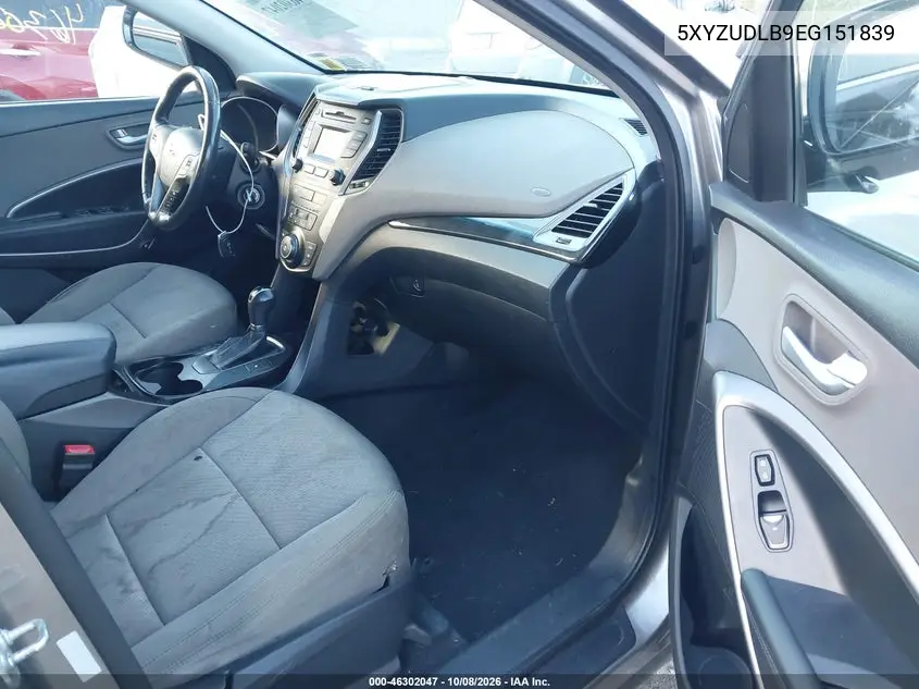 2014 HYUNDAI SANTA FE VIN 5XYZUDLB9EG151839 — фото 5