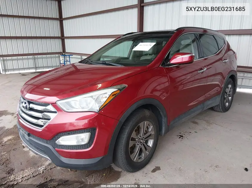 2014 HYUNDAI SANTA FE VIN 5XYZU3LB0EG231685 — фото 2